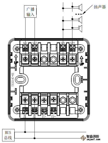 泰和安TX3214C輸出模塊接線圖